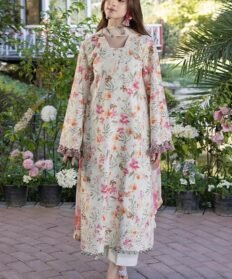 Lisa Premium Lawn With Lawn Dupatta (CRIMSON)