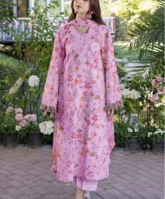 Lisa Premium Lawn With Lawn Dupatta (CRIMSON)