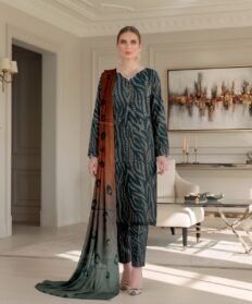 “BAROQUE”Luxury Digital Printed Khaddar With Luxury Khaddar Dupatta