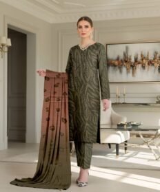 “BAROQUE”Luxury Digital Printed Khaddar With Luxury Khaddar Dupatta