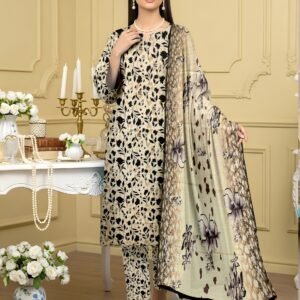 “BAROQUE”Luxury Digital Printed Khaddar With Luxury Khaddar Dupatta