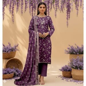 “BAROQUE”Luxury Digital Printed Khaddar With Luxury Khaddar Dupatta