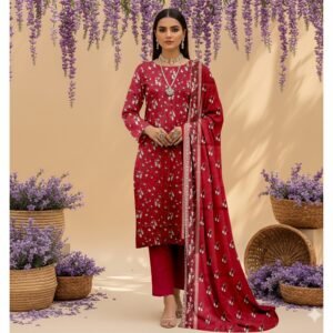 “BAROQUE”Luxury Digital Printed Khaddar With Luxury Khaddar Dupatta