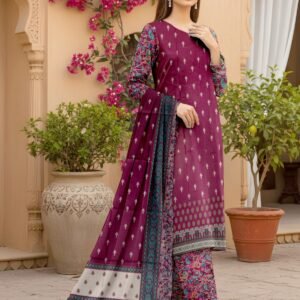 “SAPPHIRE”Luxury Digital Printed Khaddar With Luxury Khaddar Dupatta