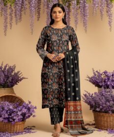 “BAROQUE”Luxury Digital Printed Khaddar With Luxury Khaddar Dupatta