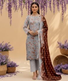 “BAROQUE”Luxury Digital Printed Khaddar With Luxury Khaddar Dupatta